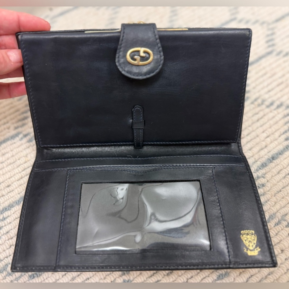 GUCCI Vintage 80’s Rare Navy GG Supreme Monogram Canvas Clutch W/ Crossbody - Picture 16 of 16